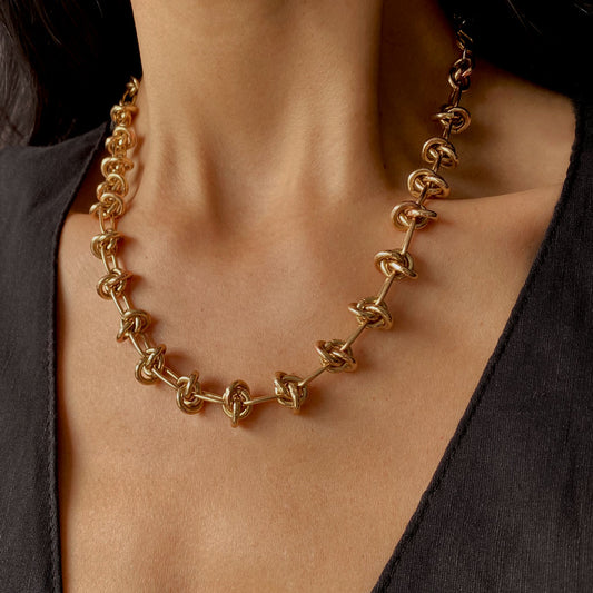 knots chain gold handmade colombian jewelry ana buendia