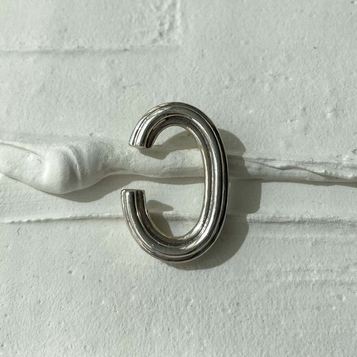 silver minimal ear cuff c form