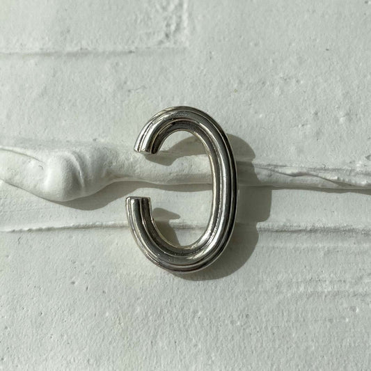 silver minimal ear cuff c form