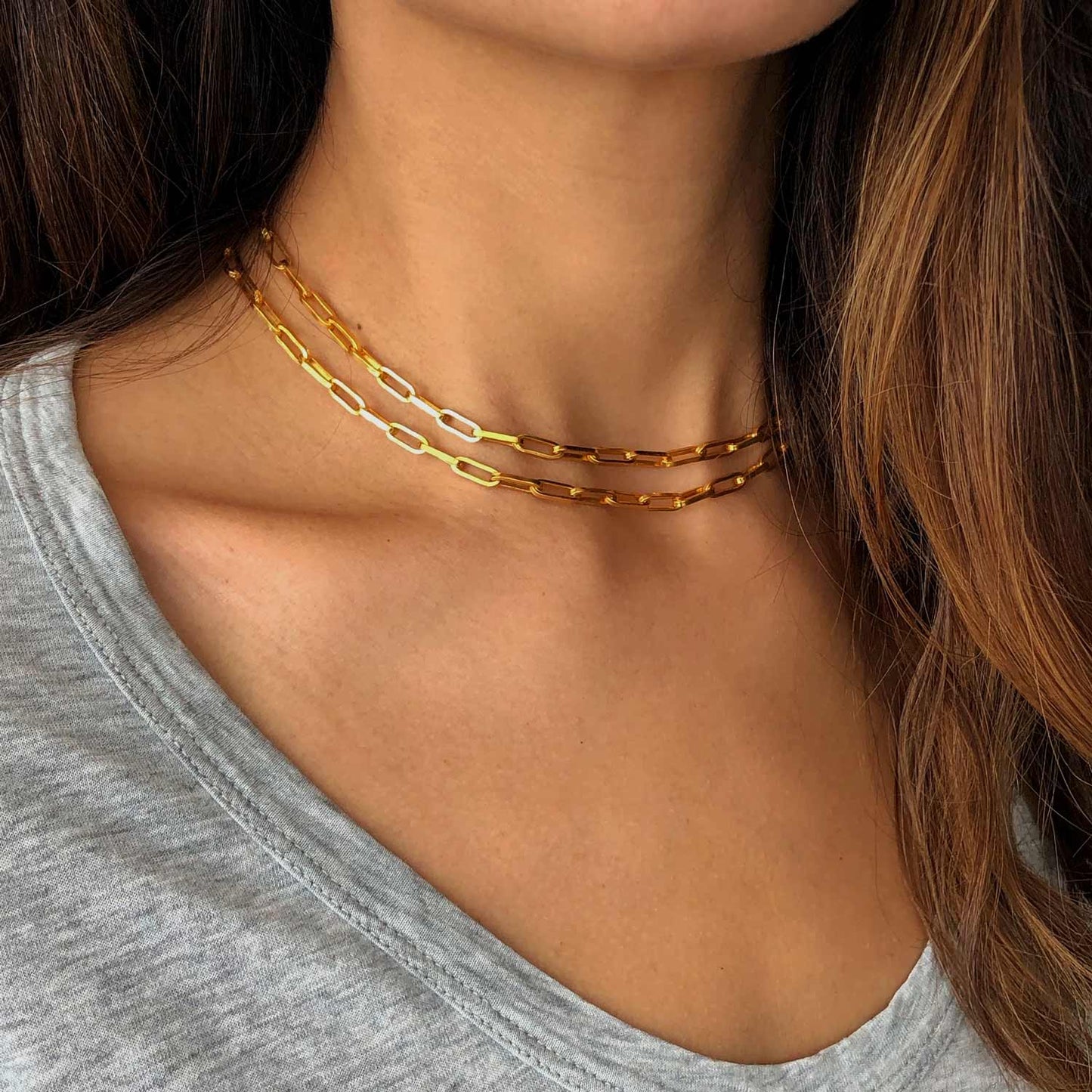 LUCKY CHAIN LONG SILVER-GOLD VERMEIL