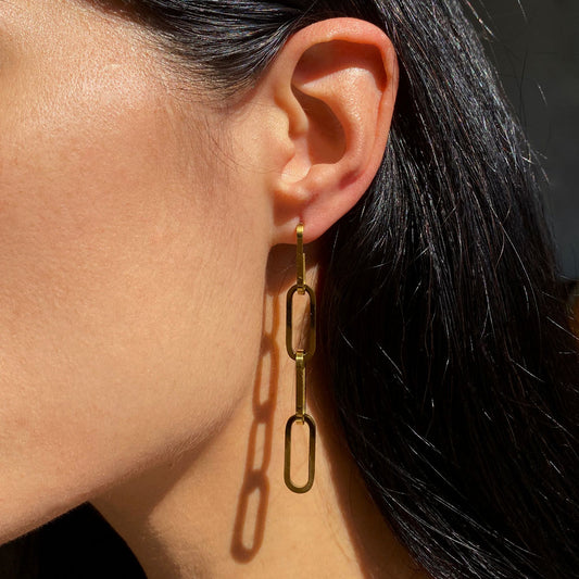 chain earrings gold ana buendia