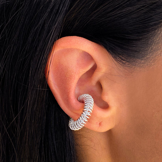 silver ear cuff spring ana buendia colombian jewelry