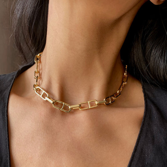 chain oval elegant vintage links gold jewelry ana buendia