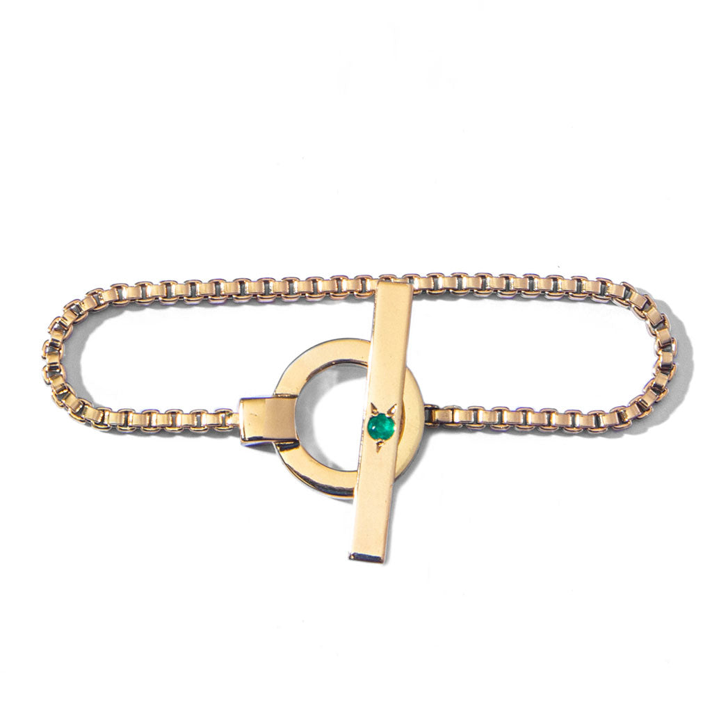 gold vermeil bracelet with emerald