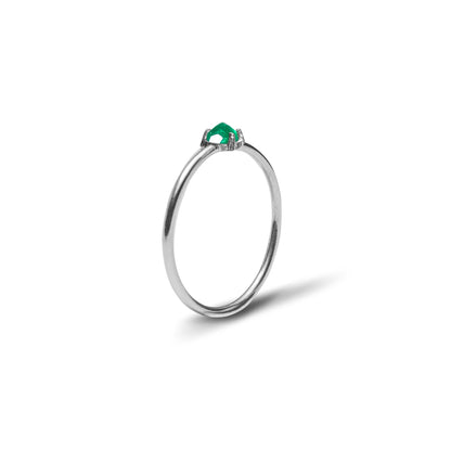 Esset ring colombian emeralds silver