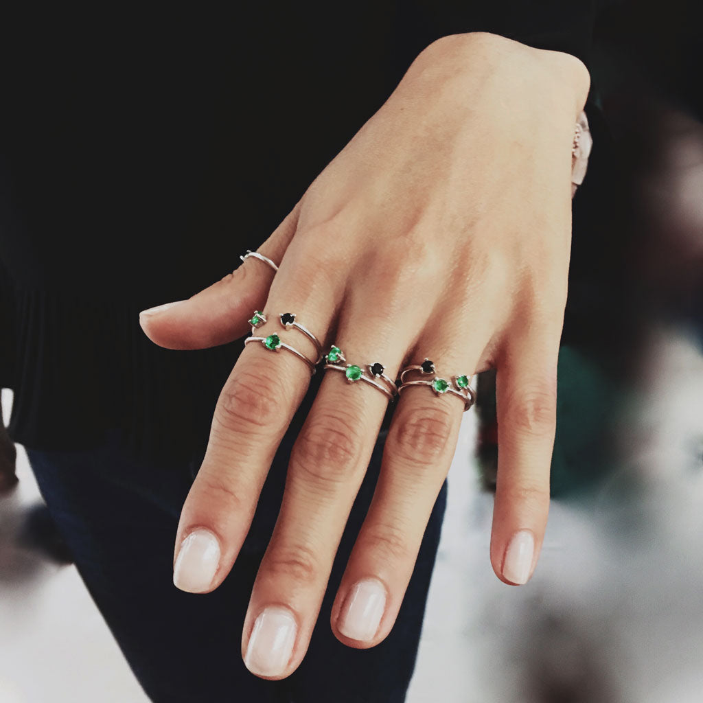 rings colombian emeralds stackable