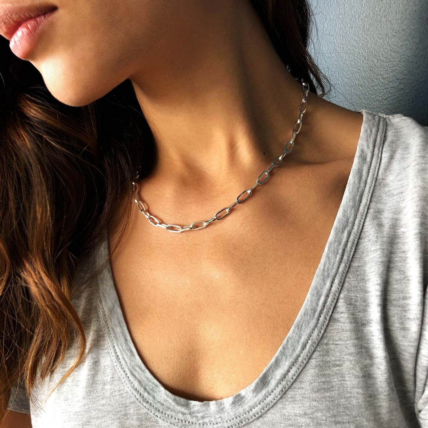 ana buendia heavy link bod silver chain colombian jewelry