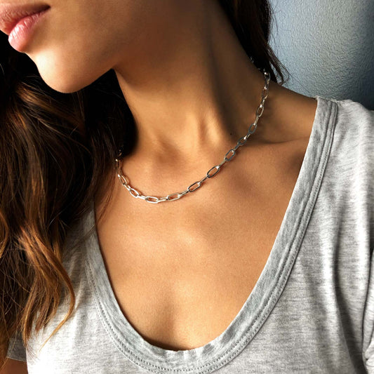 ana buendia heavy link bod silver chain colombian jewelry