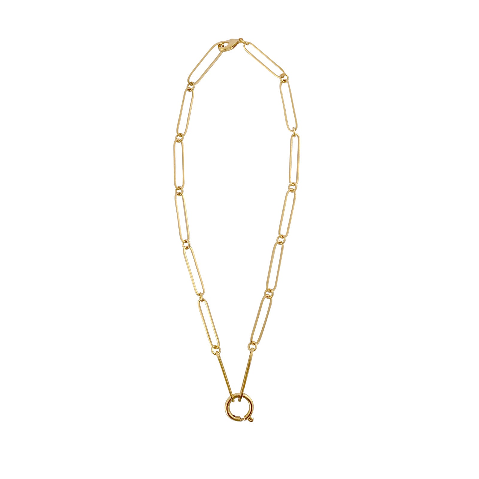 Gold plated  mystical chain elongated link ana buendia colombian jewelry