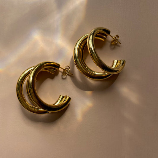 tripe hoops rear cuff earrings