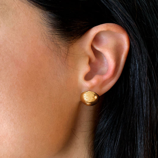 half sphere dome gold vermeil studs ana buendia