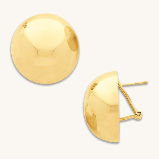 dome hald sphere stud earrings ana buendia gold vermeil
