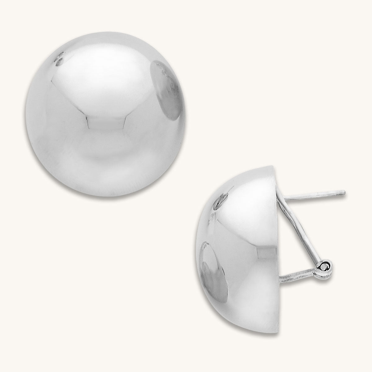 half sphere stud dome earrings silver ana buendia