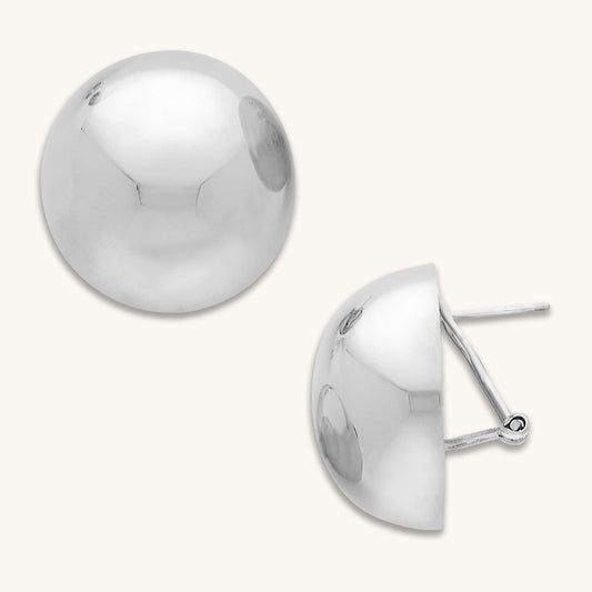 half sphere stud dome earrings silver ana buendia