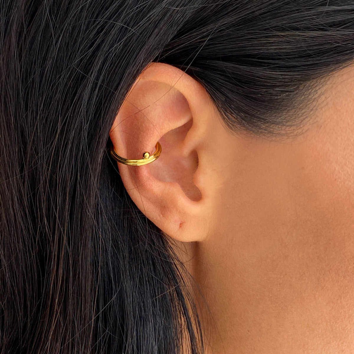 ear cuff silver gold vermeil made by artisans colombian jewelry