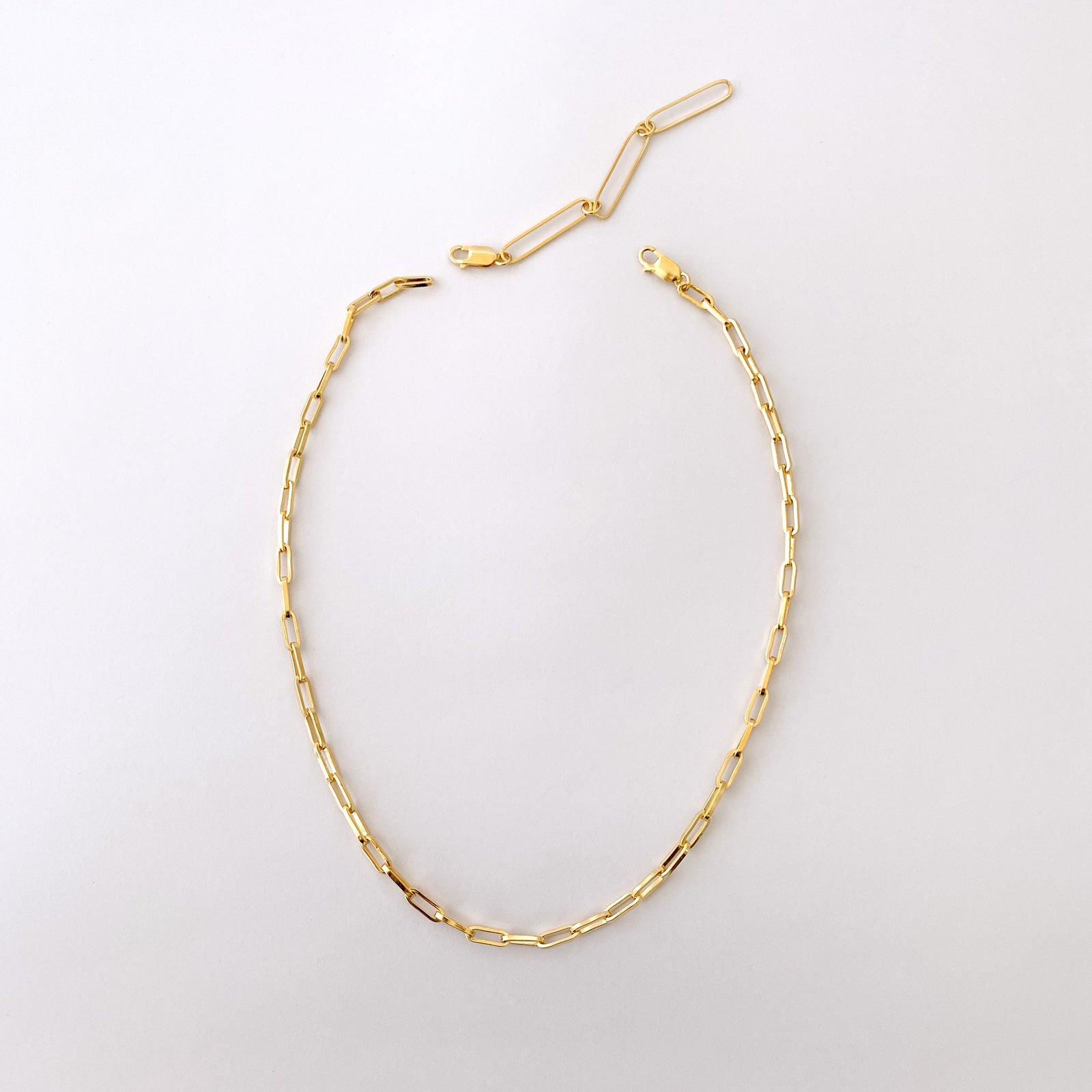 gold chain extender elongated link mix and match chain layering