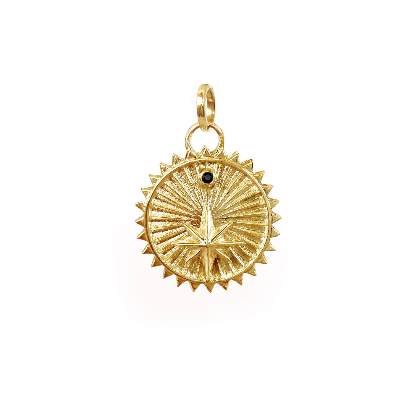 gold medallion charm with star mystical jewelry colombian jewelry designers ana buendia
