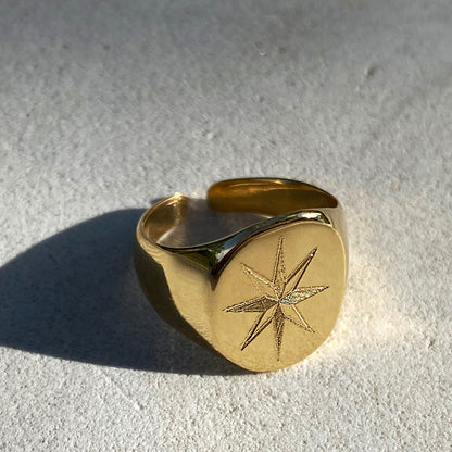 star signet ring for the pinky gold ana buendia