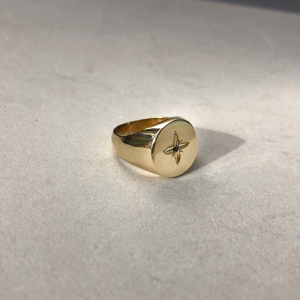 SHAN SIGNET RING GOLD PLATED