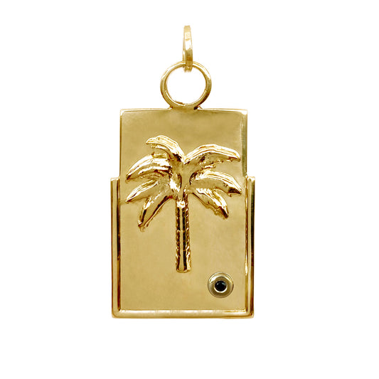 sierra-palm-tree-meallion-charm-gold-good-energy-colombian-jewelry-designers