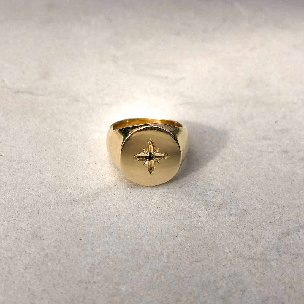 SHAN SIGNET RING GOLD PLATED