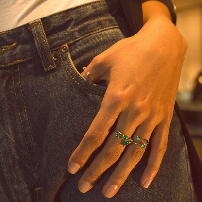 colombian emerald rings moda jewelry stacked minimal